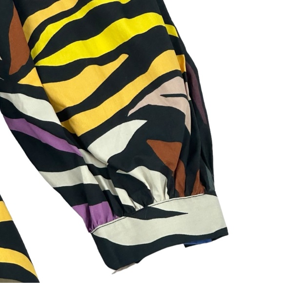 Who What Wear Women’s Fluffy Sleeve Geometric Print Midi Dress W/Pockets Size XS - Picture 7 of 12